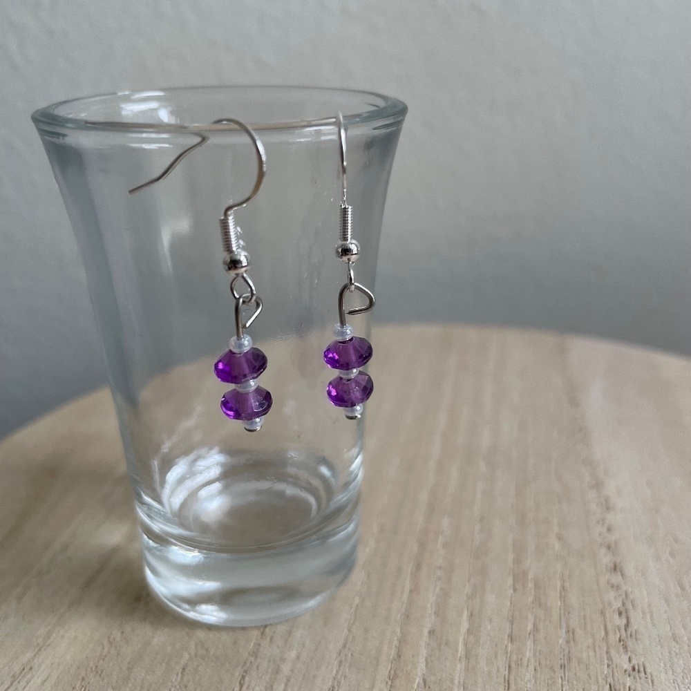 Lavender Ivory‎ Beaded Earrings
